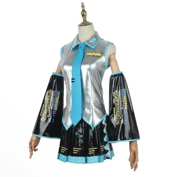 Uusi trendi Vocaloid Miku Cosplay peruukkiasu aloittelijalle tulevaisuuden Halloween-asu miehille/naisille Sliver wig