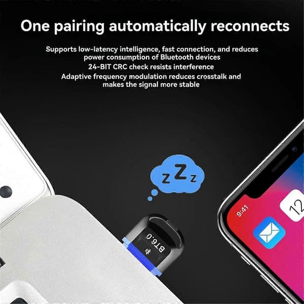 USB Bluetooth 6.0 Adapter USB Dongle Bluetooth Mottaker & Sender for Bluetooth Tastatur/Mus/