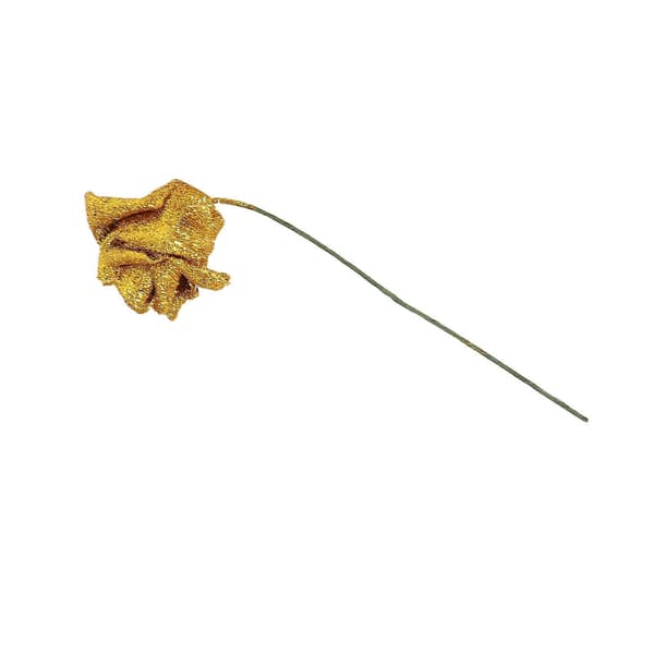 7 stk. Skum Glitter Kunstig Rose Dekor, Gull
