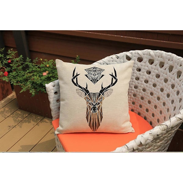 Wekity----2 koristetyynyliinan setti sohvalle, peuran kuvioinen polyesteripellava tyynynpäällinen lahjaksi sänkyyn autoon olohuoneeseen kotiin, 18 x 18 tuumaa---4654