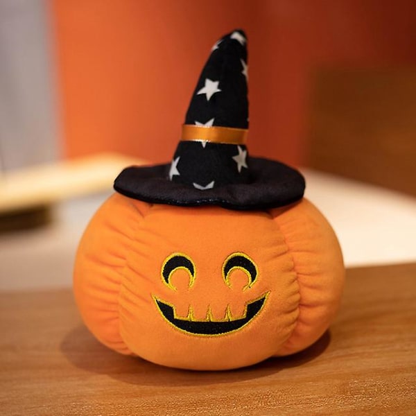 Jwl-hot Salg Simulering Gresskar Jul Halloween Gaveleker Plysjpute Plysjpute Dukke Mini gresskarleketøy For barn Hjemmeinnredning black star smile 20cm