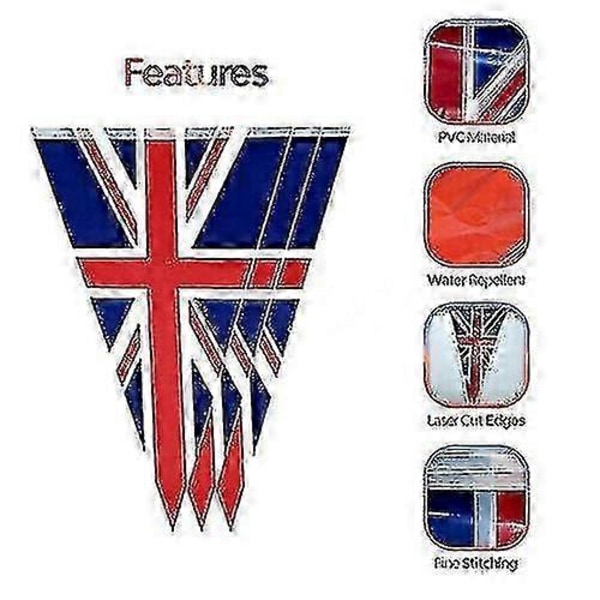 20 stk. Union Jack Vimpel Guirlande Fest Jubilæum Gade Event Flag Banner 14 X 22cma