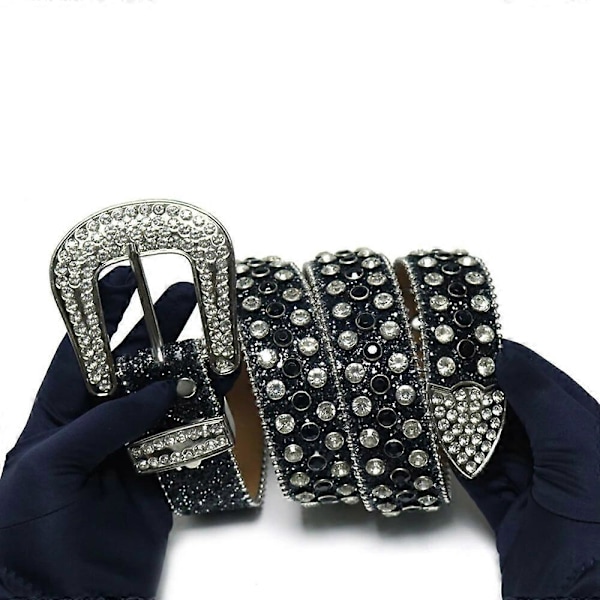 Modetrend Nitte Rhinestone Indlæg Perlemorslak Bredt Bælte