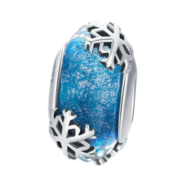Distanspärla för Kvinnor Lös Pärla Snöflinga Berlock för Armband Halsband DIY
