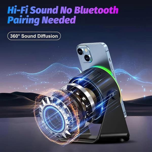 4-i-1 360° Roterende Bluetooth Højttalerstativ White