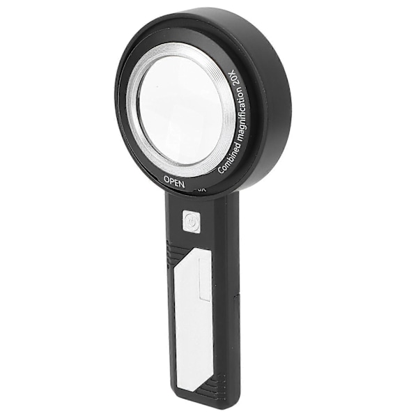 Leseforstørrelsesglass med dobbel linse og LED-lys for smykkevurdering og håndholdt lommebruk