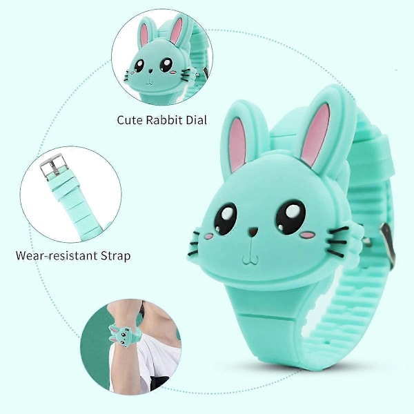 Børneur, Pigeur Digitalt Sødt Form LED Mode Silikone Rem Clamshell Design Armbåndsur Pige