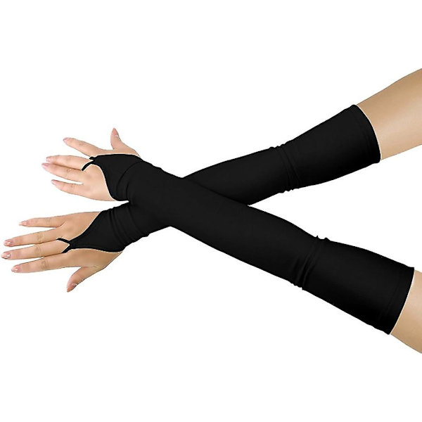 Flickor Pojkar Vuxna Halloween Makeup Fingerless Over Armbow Cosplay kostymhandskar Brown
