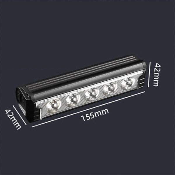 Supersterk LED Sykkellykt, USB Oppladbar Sykkelfrontlykt - 5 Lamper