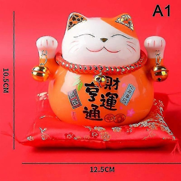 11,4 cm Maneki Neko Porslin Lyckokatt Heminredning Ornament Lyckokatt