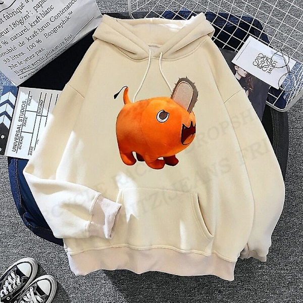 Motorsåg Man Makima Pochita Huvtröja Män Kvinnor Mode Motorsåg Man Luvtröjor Barn Anime Luvtröjor Sweatshirts Hooded Sweat Girl Rocks 2DF5112303-beige M