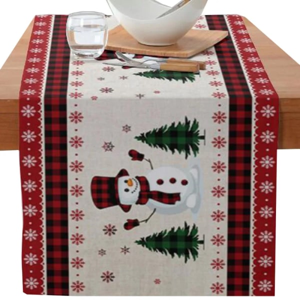 Ny julblomma Ansiktslös Gnome Älg Träd printed bordslöpare flagga matsal kök bordsduk bordsduk cover dekor style 5 rectangle 33X150CM