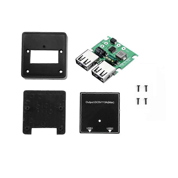 5V 3A Solcellepanel Stabilisator DIY Kit Solcellepanel Powerbank Dobbel USB Ladespenning Kontroller Regu