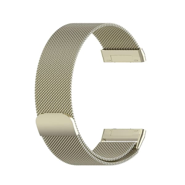 Lemonda Milanese Finmasket Rustfrit Stål Magnetisk Smartwatch Rem til Fitbit Versa 3 Sense - Guld Multicolor Style Gold