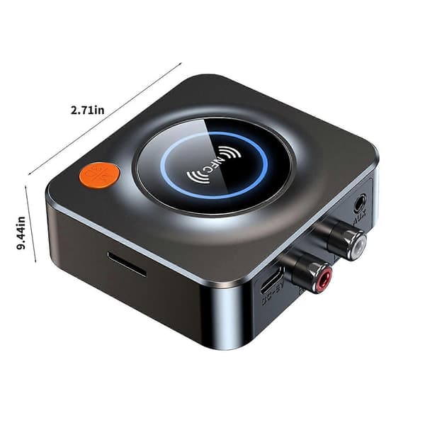 Bluetooth 5.1 Sender Mottaker Adapter Lyd 3 I 1 Bluetooth Adapter Hifi Stereo, støtter NFC-tilkobling