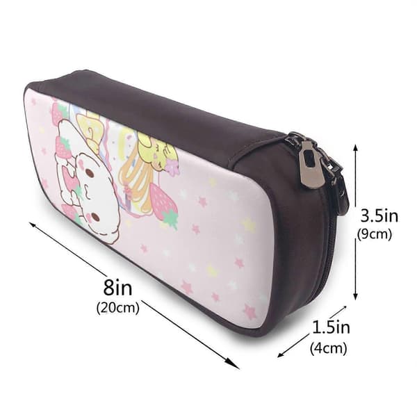 d247 CINNAMOROLL Penalhus Multifunksjonell Lærveske med Glidelås og Elastiske Stropper s247