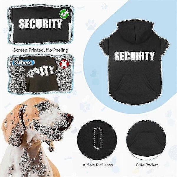 Hundetrøjer til Store Hunde Sikkerhedshund Hoodie Sweatshirt Med Lomme