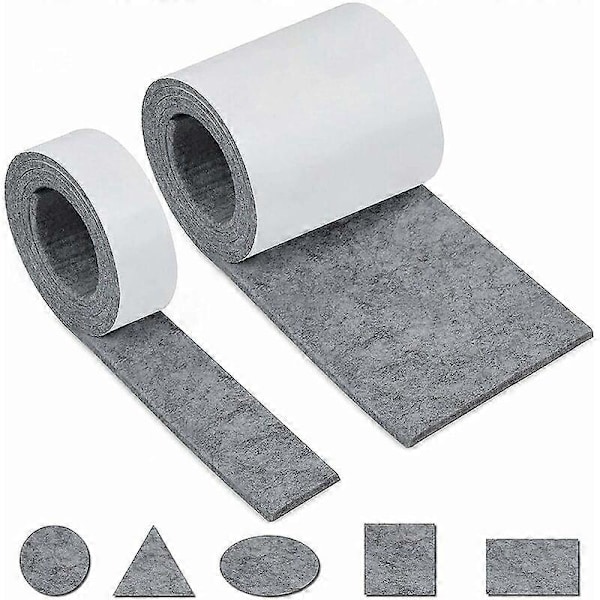 Självhäftande möbel filt, självhäftande filt 2 rullar 100 10cm+100 2cm Fri att klippa valfri storlek eller form Filt Halkskydd för bordsben stolsben soffben Pr
