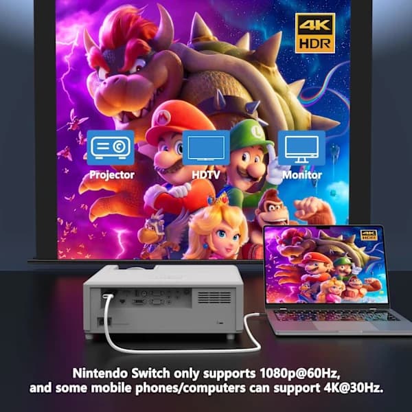 USB C–HDMI-kaapeli Nintendo Switchille/OLEDille, 3-in-1-kaapeli