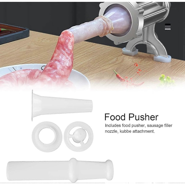 Lihamyllylisälaite Kitchen Aid -yleiskoneisiin yleiskäyttöisellä ruoan työntimellä, koko 5 lihamylly