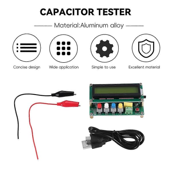Lc100-A Digital LCD Hög Precision Induktans Kapacitans L/C Meter Kondensator Testare Frekvens 1Pf-1