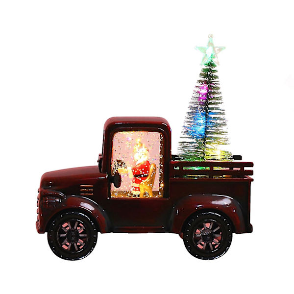 Jultomten kör en traktor Juldekorationer