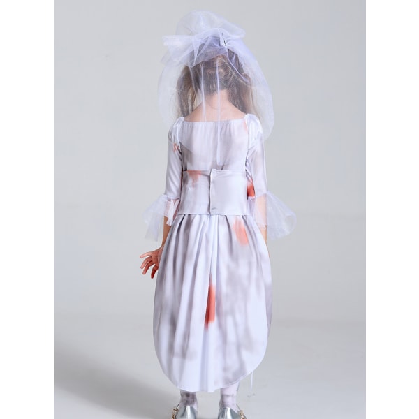 Halloween horror korsett grå vampyr brud maskerade cosplay zombie dress girl M