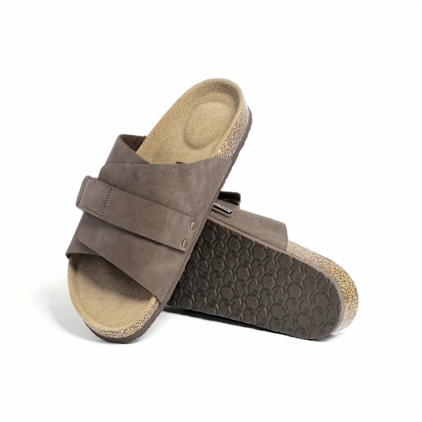 Nya modeller Herr Korkfotbädd Sandaler, Justerbara Tofflor för Sommar Brun Storlek 43-44