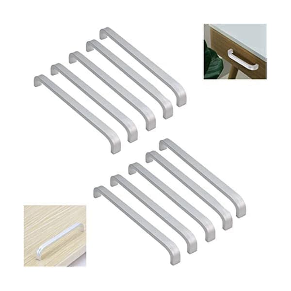 Pakke med 10 rustfrie stålskapsgrep 128mm slitesterke knapper