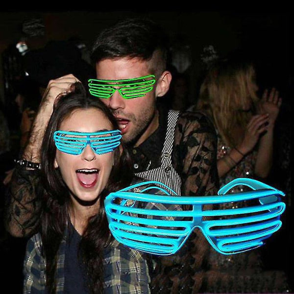 Neon Led Light Up Shutter Blinkende briller Eyewear For Nattklubb Halloween Rave Party Disco