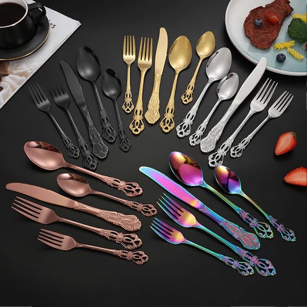 Bestikk i rustfritt stål – 5 deler og elegant – til bruk Multicolor