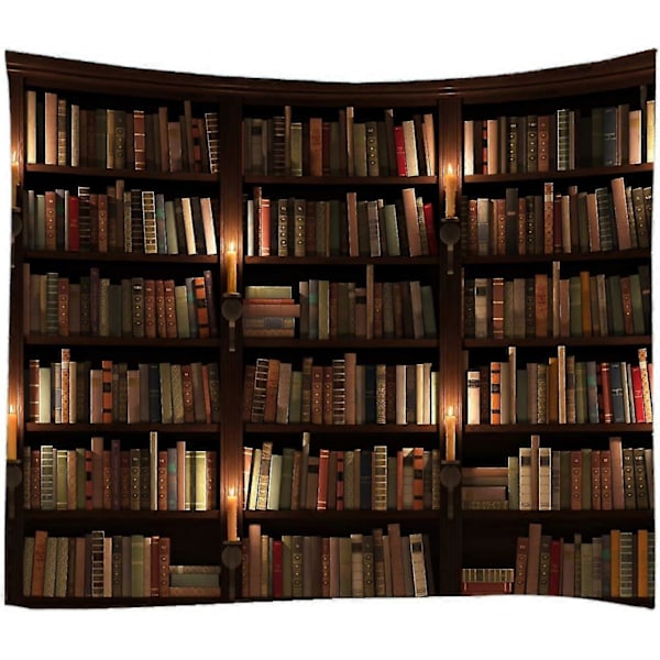 Gammal Bokhylla Ljus Tryck Tyg Tapestry Dekorativ Väggkonst Duk Bordsduk Sängöverkast Picknickfilt Strandfilt Multifunktionell För Sovrum Hal