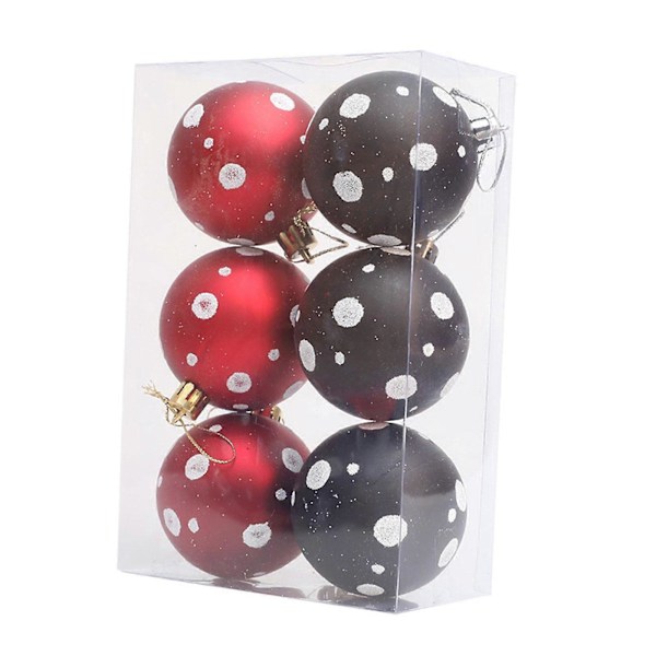 6x Julgranskulor Ornament Set Dekorationer för Firande Alla Hjärtans Dag