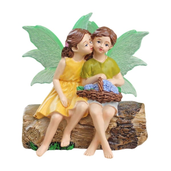 Miniatyr Fe Trädgårdstillbehör Pojke Flicka Fe Mikro Landskap Ornament