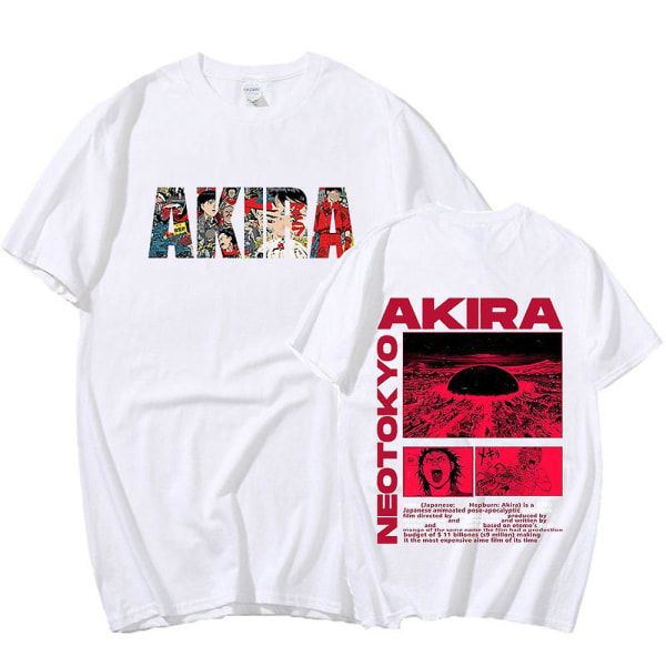 Japansk Anime Neo Tokyo Akira T-skjorte Film Science Fiction Manga Shotaro Kaneda T-skjorter med korte ermer for menn 100 % bomull T-skjorte Q03054-Q05099 Black XS