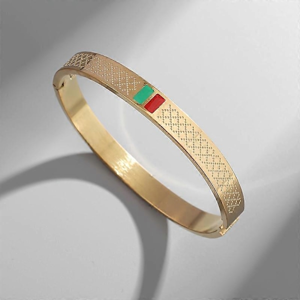 3 st/set armband i rostfritt stål med grön och röd emalj för kvinnor och män, manschettarmband för par, mode lyx retro smycken gåvor
