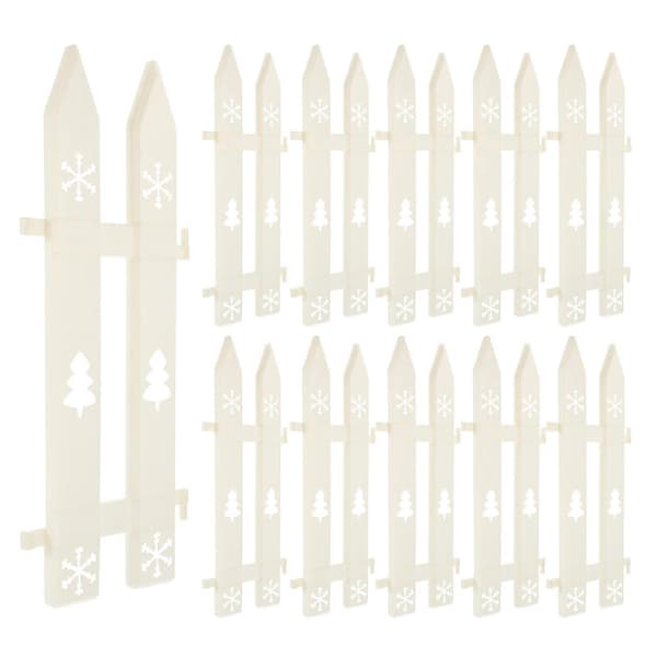 15 stk. juletregjerde, plastgjerde dekor, juletregjerde ornament, mini hagegjerde
