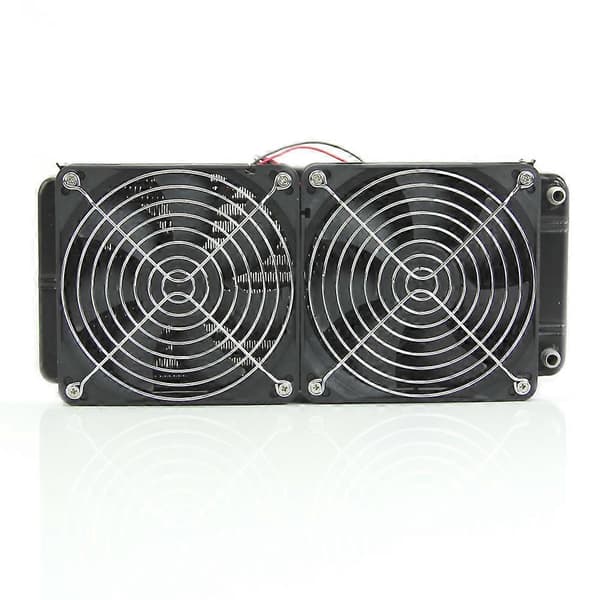 Aluminium Computer Radiator Vandkøling Køler 2 Blæsere 240mm Til CPU Kølelegeme