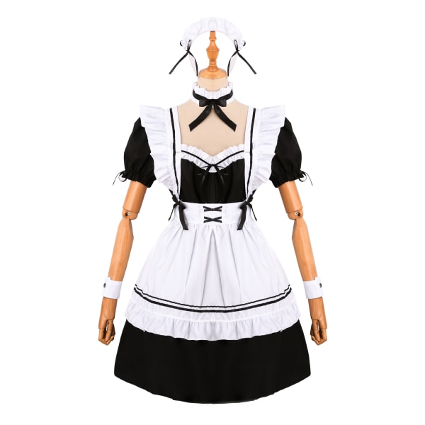 Ny svart och vit piga kostym cosplay japansk animedräkt Lolita lolita cosplay klänning L