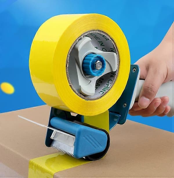 Pakketapeholder, hvit + blå, 24*5.1*15 cm