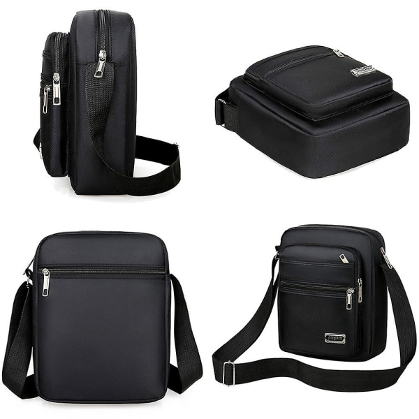 Messenger-taske til mænd med stor kapacitet Crossbody-skuldertasker Pung Sling Pack Rejsetaske til arbejde Business Office Skolegaver Black