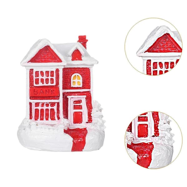 2x Mini Jule Sne Hus Dekorationer Håndværk Julepynt til Skrivebord