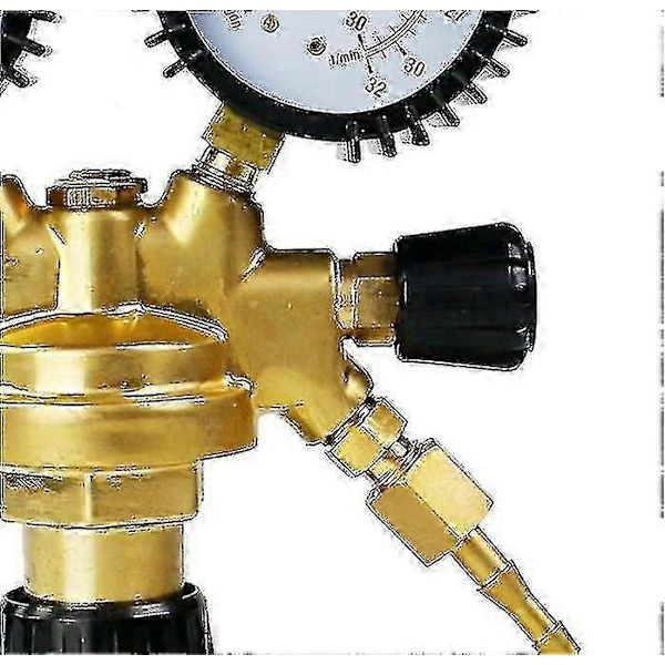 Universal Argon Co2 Trykreducer, Gassvejsregulator Med Dobbelt Overflade Messing Måler Mig / Mag Svejsning Til Alle Standardgasser Argon / Co2 / Ine