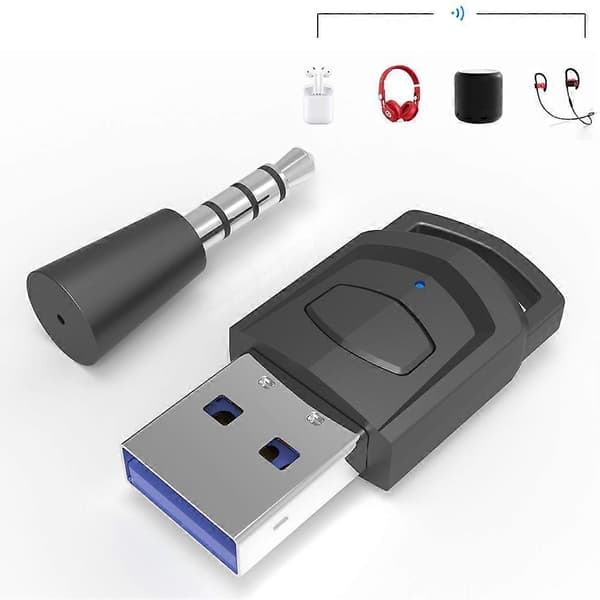Trådløs spilllyd hodetelefonadapter mottaker for PS5/PS4 spillkonsoll PC headset Bluetooth-kompatibel lydsender