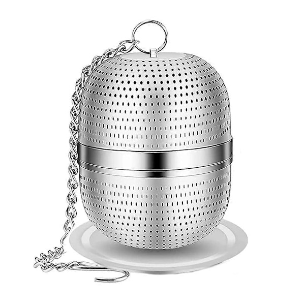 Te-infuser, te-sil i rustfritt stål, kuleformet te-sil, for te, krydder og de fleste kopper