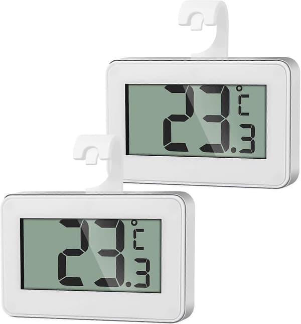 2 Mini Digitalt Termometer, Frysetermometer, Digitalt Kjøleskapstermometer