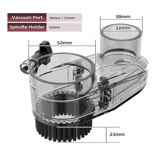 CNC ABS Støvtette Sko for CNC Maskiner, 52mm Diameter, Passer for De Fleste 300W-500W, CNC Gravering