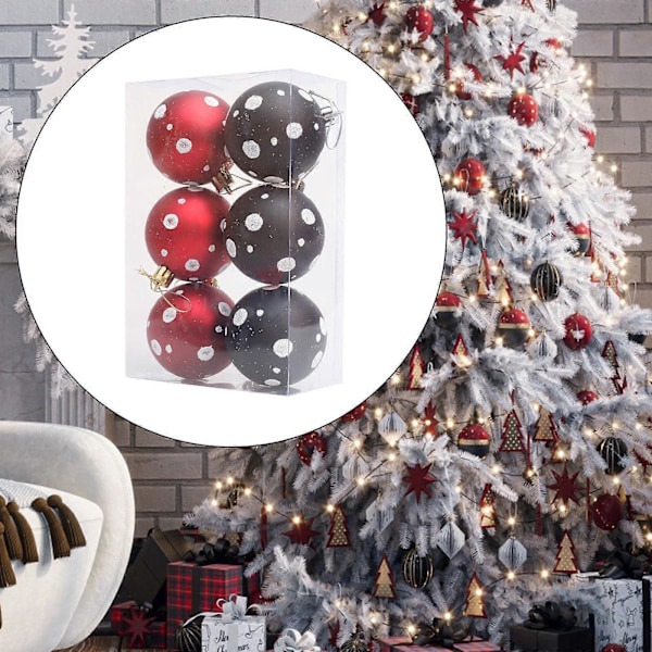 6x Julgranskulor Ornament Set Dekorationer för Firande Alla Hjärtans Dag