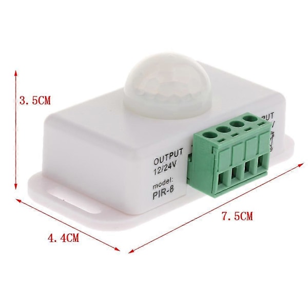 DC 12V 24V PIR bevægelsessensor kontakt til LED lyslamper, LED strip lys