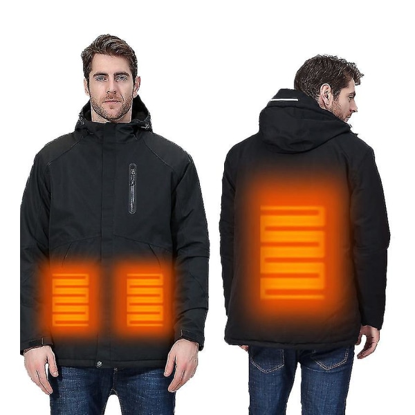 Uppvärmda huvtröjor, USB Eluppvärmning Lättvikts huvtröjor Jacka Unisex Men 4XL